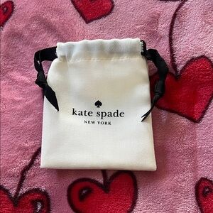 Tiny Kate Spade Ivory and Black Drawstring  Canvas Bag